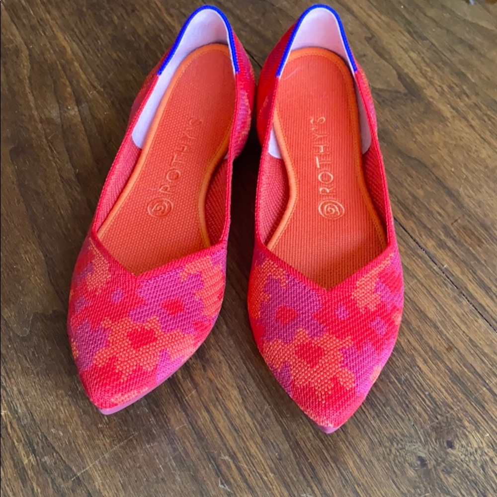 Rothy’s Red Botanicamo Pointed Toe Flat Size 9.5